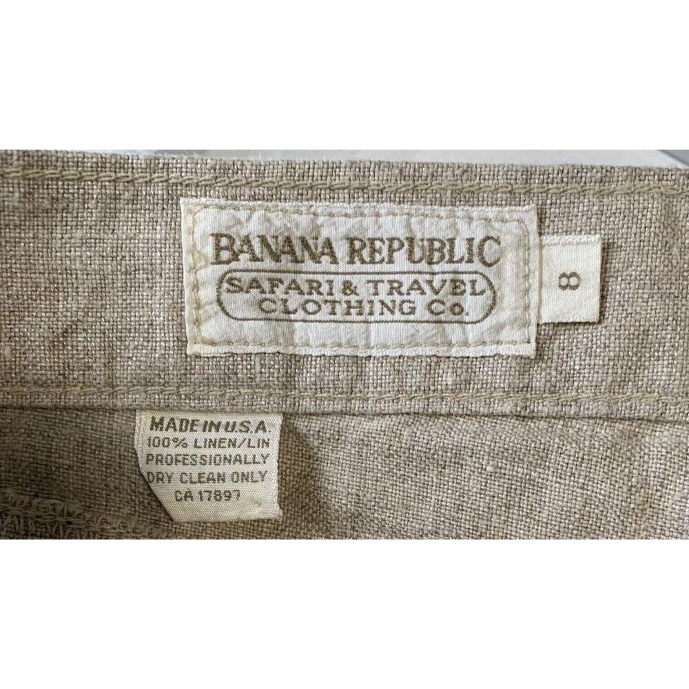 Vintage Banana Republic Travel & Safari Clothing Co. Womens 8 Beige Linen Pants - Picture 9 of 11